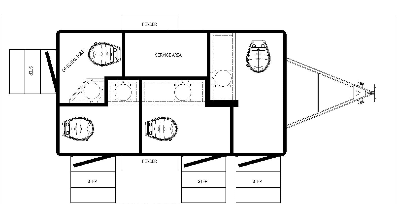 4 Stall 4 Sink Solar Suite Trailer